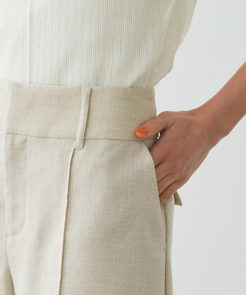 VIS（ビス）の「リネンライクミニ丈パンツ（その他パンツ・レディース・ライトグレー/ブラック/ホワイト系その他5・M/S）」の13枚目の写真