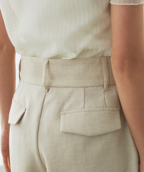 VIS（ビス）の「リネンライクミニ丈パンツ（その他パンツ・レディース・ライトグレー/ブラック/ホワイト系その他5・M/S）」の14枚目の写真