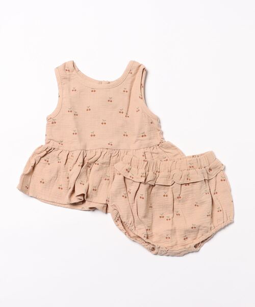 【セール】★Quincy Mae★sleeveless peplum set | cherries（その他ベビー用品）｜Quincy Mae（クインシーメイ）