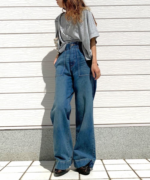 Q（キュー）の「シアードッキングトップス（Tシャツ/カットソー・レディース・グレー/オリーブ/ホワイト・MEDIUM）」の19枚目の写真