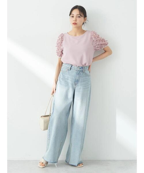 earth music&ecology（アースミュージックアンドエコロジー）の「リボンスリーブプルオーバー（Tシャツ/カットソー・レディース・グレイッシュブルー/アイボリー/ブラック/ピンク・S/M）」の15枚目の写真