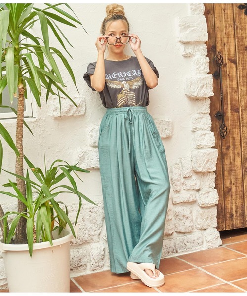 anap mimpi(アナップミンピ)の「リラックス ユッタリ ワイドパンツ(その他パンツ・レディース・オレンジ/ネイビー/ターコイズブルー・FREE)」の11枚目の写真