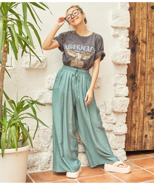 anap mimpi(アナップミンピ)の「リラックス ユッタリ ワイドパンツ(その他パンツ・レディース・オレンジ/ネイビー/ターコイズブルー・FREE)」の12枚目の写真