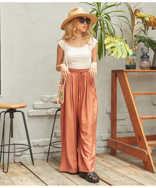 anap mimpi(アナップミンピ)の「リラックス ユッタリ ワイドパンツ(その他パンツ・レディース・オレンジ/ネイビー/ターコイズブルー・FREE)」の13枚目の写真