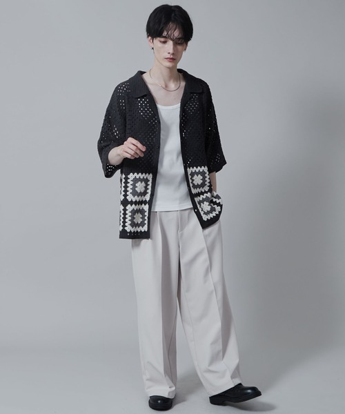 LUCY（ルーシー）の「LUCY/クロシェラインニットシャツ（シャツ/ブラウス・メンズ・ダークグレー/ライトグレー・LARGE/MEDIUM）」の16枚目の写真