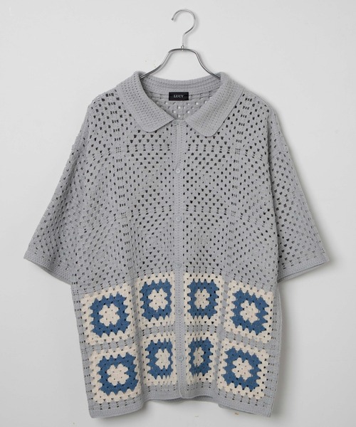 LUCY（ルーシー）の「LUCY/クロシェラインニットシャツ（シャツ/ブラウス・メンズ・ダークグレー/ライトグレー・LARGE/MEDIUM）」の17枚目の写真
