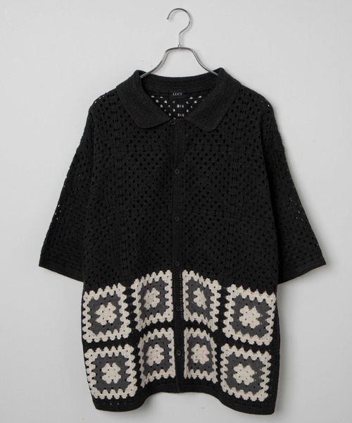 LUCY（ルーシー）の「LUCY/クロシェラインニットシャツ（シャツ/ブラウス・メンズ・ダークグレー/ライトグレー・LARGE/MEDIUM）」の18枚目の写真