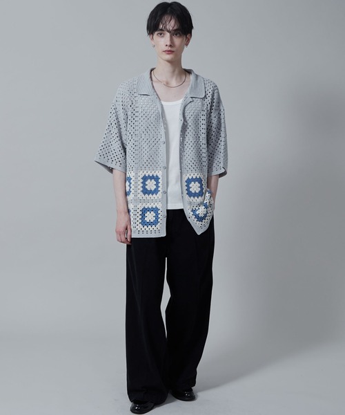 LUCY（ルーシー）の「LUCY/クロシェラインニットシャツ（シャツ/ブラウス・メンズ・ダークグレー/ライトグレー・LARGE/MEDIUM）」の13枚目の写真