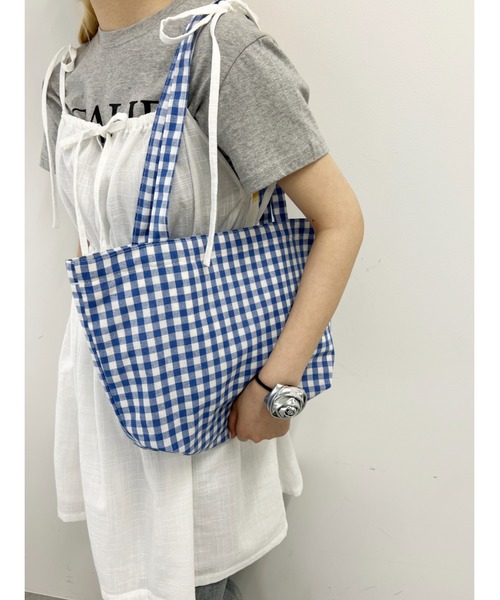 WC（ダブル シー）の「ギンガムチェックトートバッグ（トートバッグ・レディース・ブラック/ピンク/ブルー・FREE）」の22枚目の写真