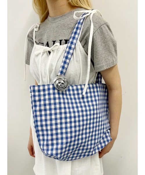WC（ダブル シー）の「ギンガムチェックトートバッグ（トートバッグ・レディース・ブラック/ピンク/ブルー・FREE）」の21枚目の写真