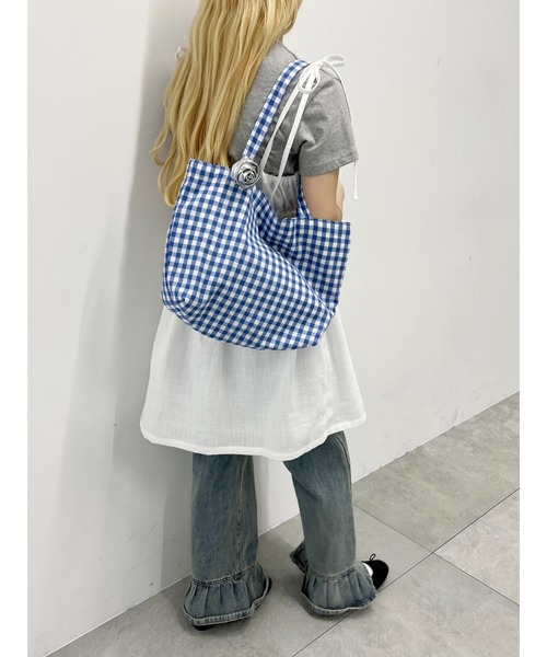 WC（ダブル シー）の「ギンガムチェックトートバッグ（トートバッグ・レディース・ブラック/ピンク/ブルー・FREE）」の20枚目の写真