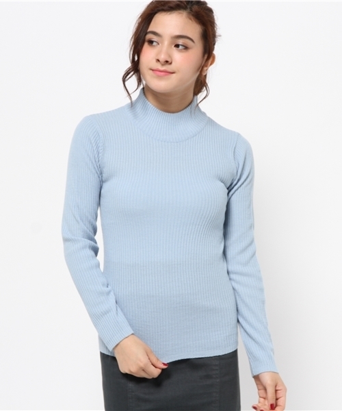 WEGO（ウィゴー）の「WEGO/リブハイネックニット（ニット/セーター・レディース・ネイビー/イエロー系その他/ライトパープル/ホワイト系その他/杢グレー/ブラック/サックスブルー/ワイン/カーキ/オフホワイト・FREE）」の22枚目の写真