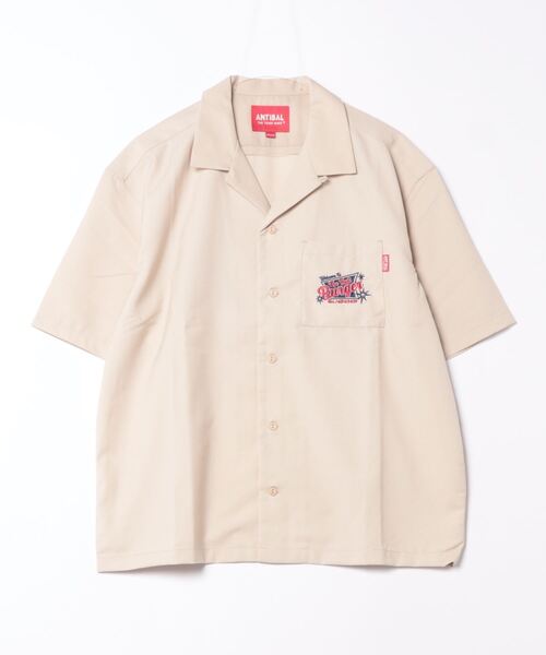 ANTIBAL（アンティバル）の「【ANTIBAL】刺繍ボーリングシャツ（シャツ/ブラウス・メンズ・ブラック/ベージュ/ブルー・2/3）」の2枚目の写真