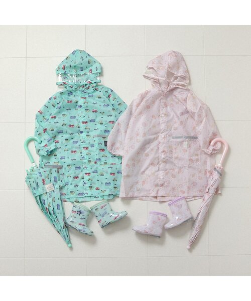 apres les cours（アプレレクール）の「【柄おそろい】総柄レインシューズ(シェル柄・くるま柄)（レインシューズ・キッズ・ミント/ピンク・16/14/19/15 /17/18）」の5枚目の写真