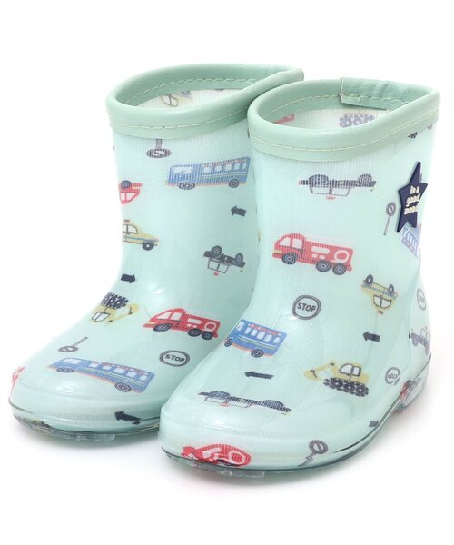apres les cours（アプレレクール）の「【柄おそろい】総柄レインシューズ(シェル柄・くるま柄)（レインシューズ・キッズ・ミント/ピンク・16/14/19/15 /17/18）」の6枚目の写真