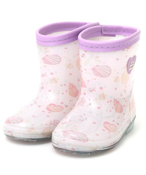 apres les cours（アプレレクール）の「【柄おそろい】総柄レインシューズ(シェル柄・くるま柄)（レインシューズ・キッズ・ミント/ピンク・16/14/19/15 /17/18）」の12枚目の写真