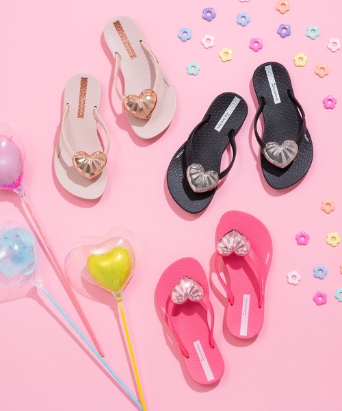 IPANEMA（イパネマ）の「IPANEMA/イパネマ MAXI FASHION KIDS サンダル マキシファッションキッズ  ビーチサンダル 柔らかい SP82598090（サンダル・キッズ・ピンク/ピンク系その他/ブラック×シルバー・19.5cm/17.0cm/18.0cm/21.0cm）」の6枚目の写真