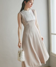 tocco closet | ヨークレース切替バックレースアップ配色ワンピース(ワンピース)