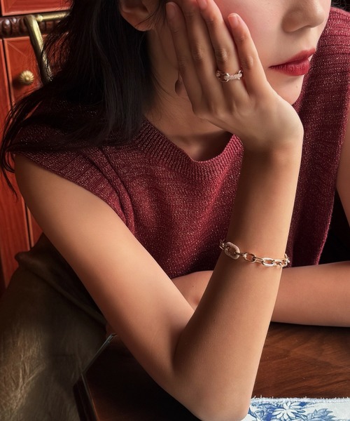 Daniel Wellington(ダニエルウェリントン)の「CRYSTAL LINK RING レディースリンク ゴールド(リング・レディース・イエローゴールド・52/54/56/58/60/50/48/64/62/68)」の6枚目の写真