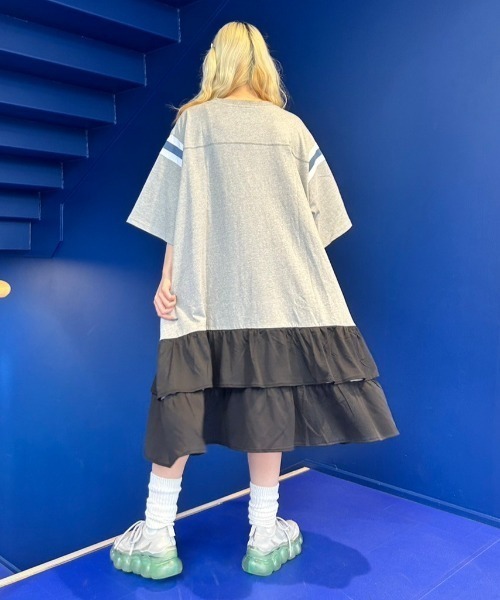 Candy Stripper（キャンディストリッパー）の「CND MESH SWTCHED ワンピース（ワンピース・レディース・ブラック/ヘザーグレー/ライトグレー・2）」の9枚目の写真