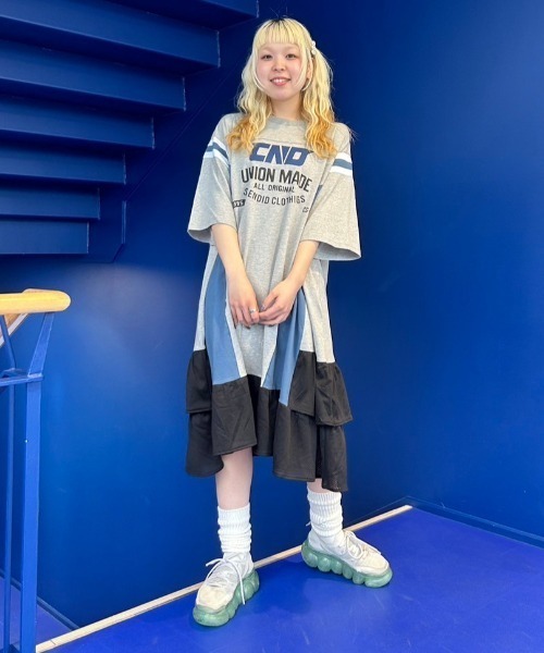 Candy Stripper（キャンディストリッパー）の「CND MESH SWTCHED ワンピース（ワンピース・レディース・ブラック/ヘザーグレー/ライトグレー・2）」の6枚目の写真