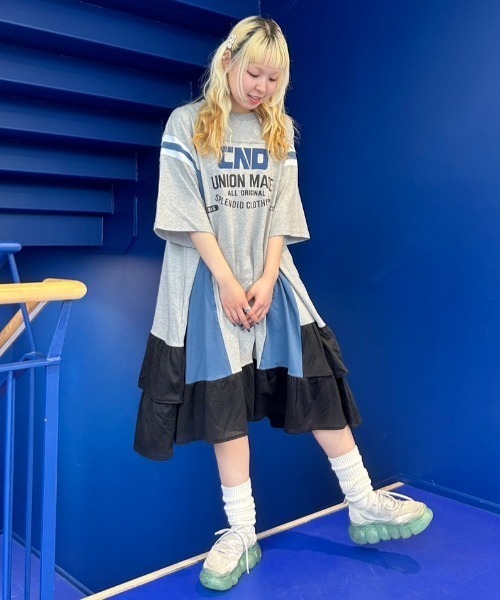 Candy Stripper（キャンディストリッパー）の「CND MESH SWTCHED ワンピース（ワンピース・レディース・ブラック/ヘザーグレー/ライトグレー・2）」の8枚目の写真