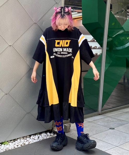 Candy Stripper（キャンディストリッパー）の「CND MESH SWTCHED ワンピース（ワンピース・レディース・ブラック/ヘザーグレー/ライトグレー・2）」の4枚目の写真