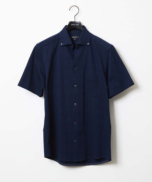 MICHEL KLEIN HOMME (ミッシェルクランオム)の「グレンチェック柄半袖シャツ(シャツ/ブラウス・メンズ・ホワイト/ネイビー・MEDIUM/LARGE/X-LARGE)」の2枚目の写真