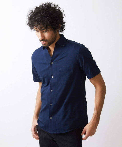 MICHEL KLEIN HOMME (ミッシェルクランオム)の「グレンチェック柄半袖シャツ(シャツ/ブラウス・メンズ・ホワイト/ネイビー・MEDIUM/LARGE/X-LARGE)」の5枚目の写真