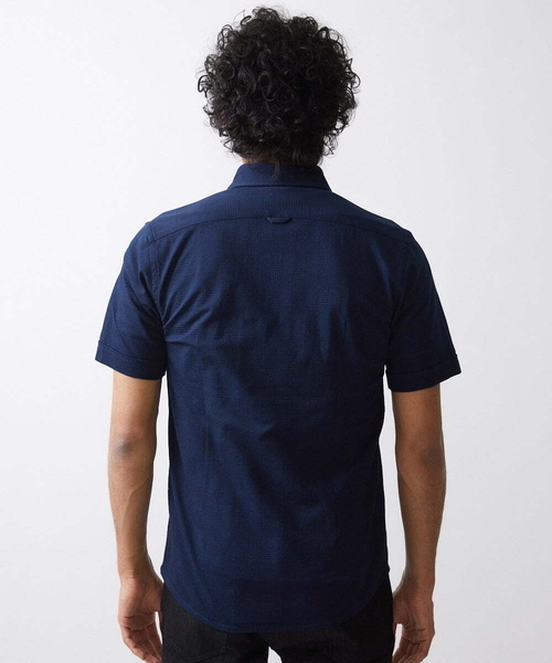 MICHEL KLEIN HOMME (ミッシェルクランオム)の「グレンチェック柄半袖シャツ(シャツ/ブラウス・メンズ・ホワイト/ネイビー・MEDIUM/LARGE/X-LARGE)」の7枚目の写真