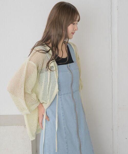 RETRO GIRL(レトロガール)の「スパンコールメッシュカーデ(ニット/セーター・レディース・ブラック/オフホワイト/ブルー/オレンジ・FREE)」の11枚目の写真