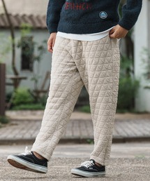 mp12498-Geometric Pattern Quilt Cut sew Soft Sarrouel Tapered Pants サルエル テーパード パンツ