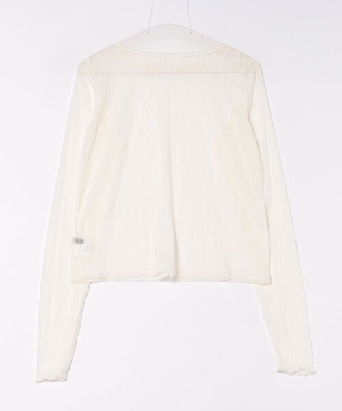 STYLEBLOCK(スタイルブロック)の「柄シアートップス(Tシャツ/カットソー・レディース・アイボリー/ブラック/グレー・FREE)」の4枚目の写真