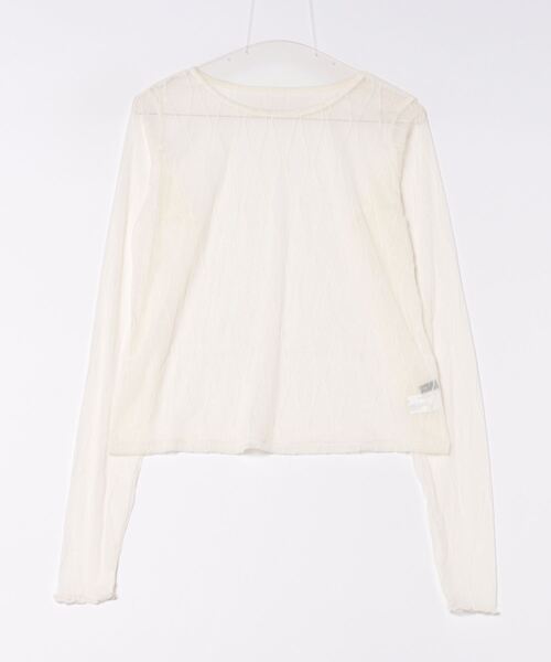 STYLEBLOCK(スタイルブロック)の「柄シアートップス(Tシャツ/カットソー・レディース・アイボリー/ブラック/グレー・FREE)」の5枚目の写真