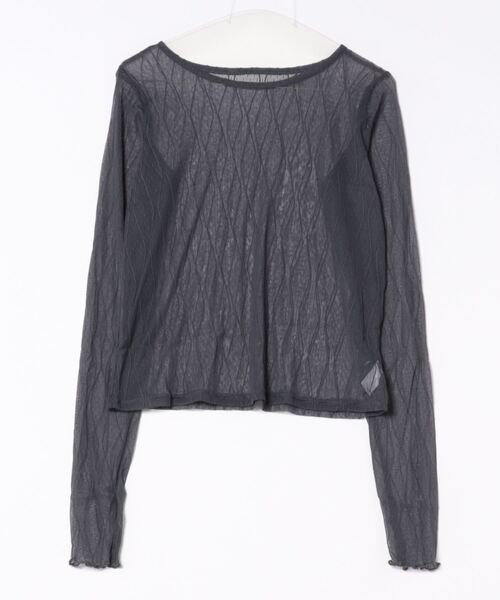 STYLEBLOCK(スタイルブロック)の「柄シアートップス(Tシャツ/カットソー・レディース・アイボリー/ブラック/グレー・FREE)」の7枚目の写真