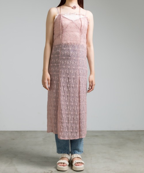 OLIVE des OLIVE（オリーブデオリーブ）の「チョーカー付きレースキャミワンピース　1041090240（ワンピース・レディース・オフホワイト/ブラック/ピンクベージュ・FREE）」の12枚目の写真