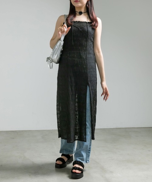 OLIVE des OLIVE（オリーブデオリーブ）の「チョーカー付きレースキャミワンピース　1041090240（ワンピース・レディース・オフホワイト/ブラック/ピンクベージュ・FREE）」の18枚目の写真