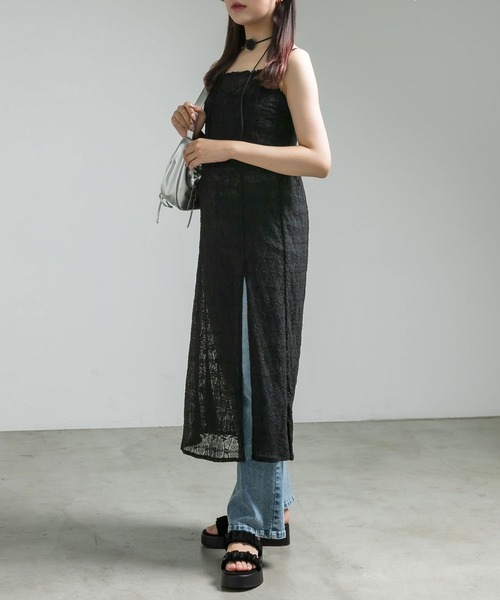 OLIVE des OLIVE（オリーブデオリーブ）の「チョーカー付きレースキャミワンピース　1041090240（ワンピース・レディース・オフホワイト/ブラック/ピンクベージュ・FREE）」の19枚目の写真