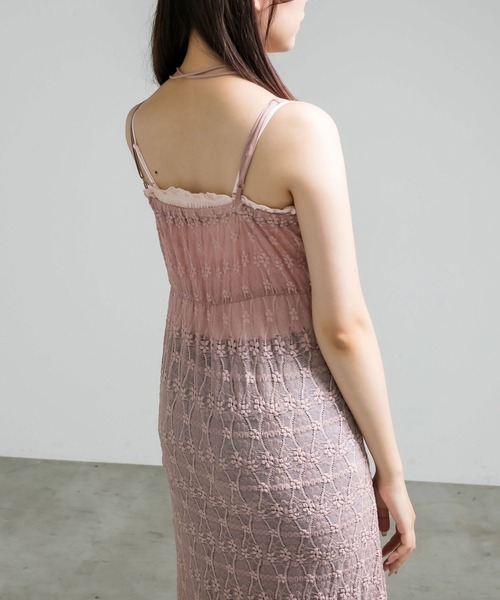 OLIVE des OLIVE（オリーブデオリーブ）の「チョーカー付きレースキャミワンピース　1041090240（ワンピース・レディース・オフホワイト/ブラック/ピンクベージュ・FREE）」の17枚目の写真