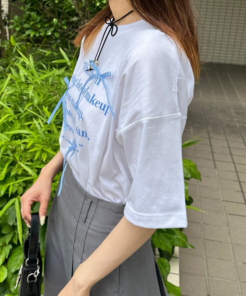 kutir(クティール)の「アソートリボンロゴTシャツ(Tシャツ/カットソー・レディース・レッド/レッド系その他/ブルー系その他/ライトブルー/チャコールグレー/ブラック系その他・FREE)」の21枚目の写真