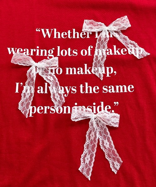 kutir(クティール)の「アソートリボンロゴTシャツ(Tシャツ/カットソー・レディース・レッド/レッド系その他/ブルー系その他/ライトブルー/チャコールグレー/ブラック系その他・FREE)」の10枚目の写真