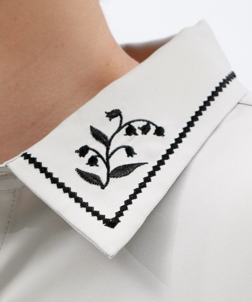 LAKOLE(ラコレ)の「フラワー刺繍シャツ半袖 / 128339(シャツ/ブラウス・メンズ・チャコール/ベージュ/ライトグレー/ブルー・MEDIUM/LARGE/X-LARGE)」の11枚目の写真