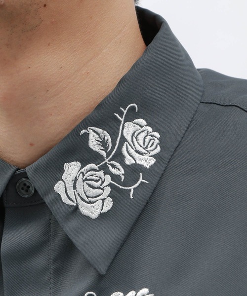 LAKOLE(ラコレ)の「フラワー刺繍シャツ半袖 / 128339(シャツ/ブラウス・メンズ・チャコール/ベージュ/ライトグレー/ブルー・MEDIUM/LARGE/X-LARGE)」の12枚目の写真