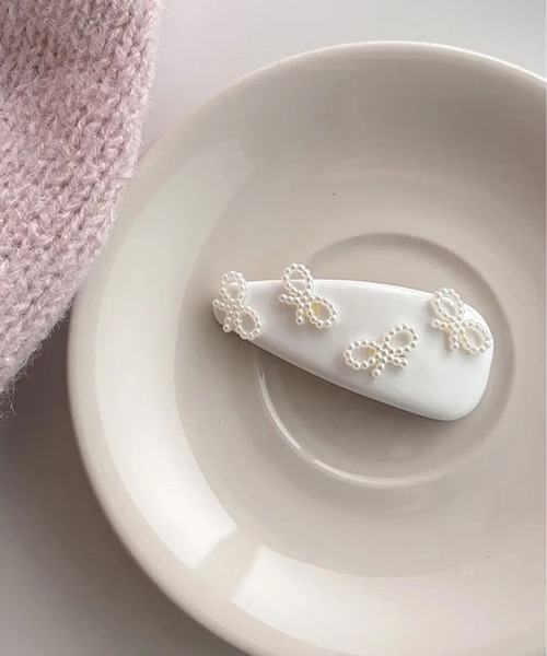 ammy.(エイミードット)の「【 ammy. / エイミードット 】 ミニ パール リボン ヘアピン(ヘアピン・レディース・シルバー/ピンク/ブラック/ライトブルー/ホワイト・FREE)」の2枚目の写真