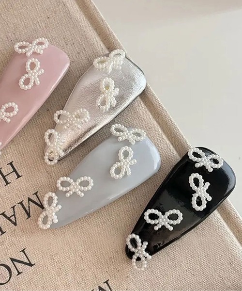 ammy.(エイミードット)の「【 ammy. / エイミードット 】 ミニ パール リボン ヘアピン(ヘアピン・レディース・シルバー/ピンク/ブラック/ライトブルー/ホワイト・FREE)」の1枚目の写真