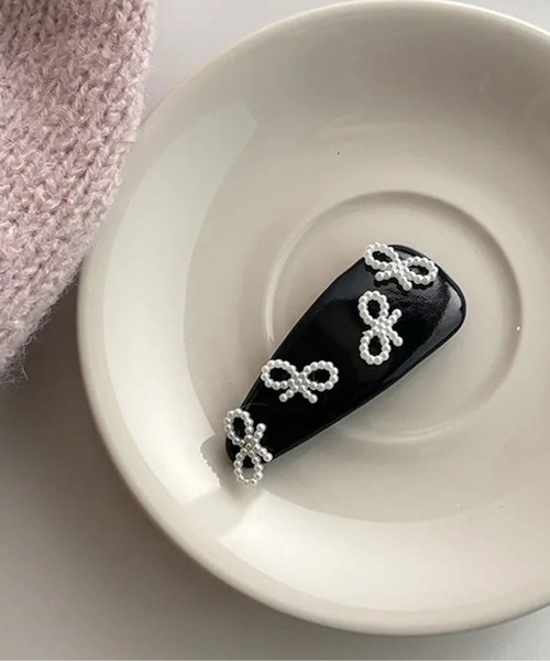 ammy.(エイミードット)の「【 ammy. / エイミードット 】 ミニ パール リボン ヘアピン(ヘアピン・レディース・シルバー/ピンク/ブラック/ライトブルー/ホワイト・FREE)」の6枚目の写真