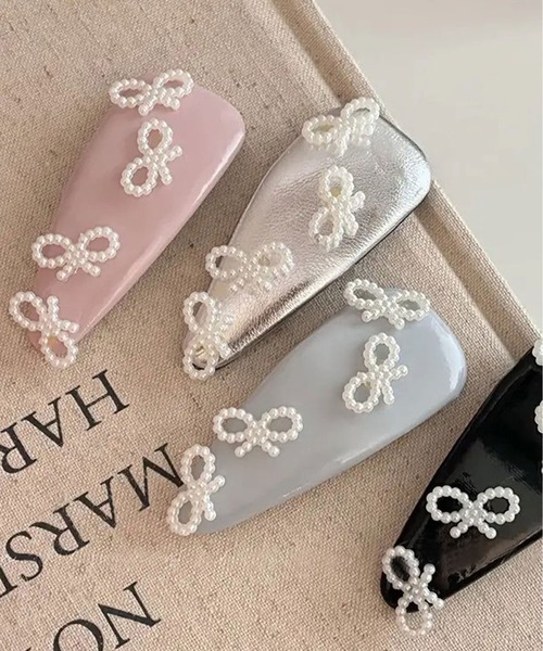 ammy.(エイミードット)の「【 ammy. / エイミードット 】 ミニ パール リボン ヘアピン(ヘアピン・レディース・シルバー/ピンク/ブラック/ライトブルー/ホワイト・FREE)」の7枚目の写真