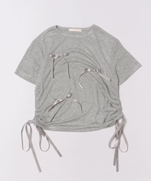 frunco(フランコ)の「【各サイト限定価格】リボンサイドドロストTシャツ(Tシャツ/カットソー・レディース・ブラック/グレー・FREE)」の6枚目の写真