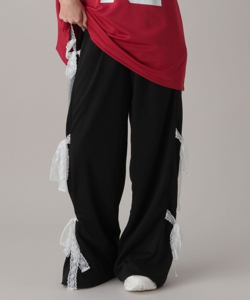 【新品】AMERI/サイドスウェットリボンデニム/ブラック/24 新品】AMERI/サイドスウェットリボンデニム/ブラック/24