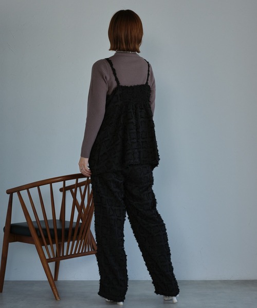 ap retro（アプレトロ）の「【セットアップ対応】フリンジジャガードキャミソール《動画あり》（キャミソール・レディース・ブラウン/グレー/ブラック/ベージュ/ブラック系その他・FREE）」の17枚目の写真